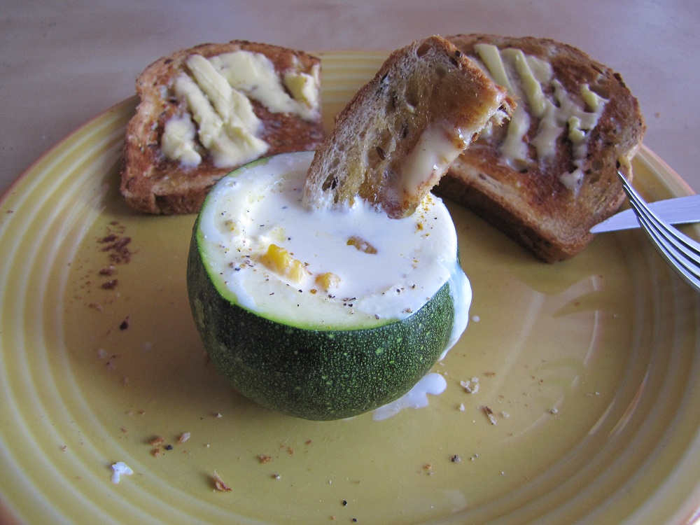 oeuf cocotte en courgette ronde